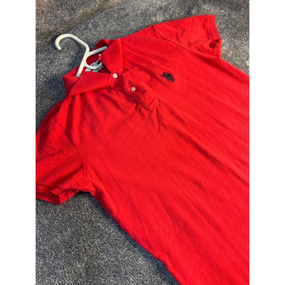 US Polo Assn Womens Red Short Sleeve Loose Fit Polo Dress Large L Cotton Blend